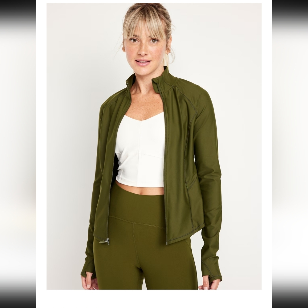 NWOT PowerSoft Olive Green Zip Jacket 💚